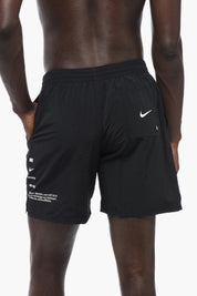Nylon Boxer Swim Shorts with Printed Logo
