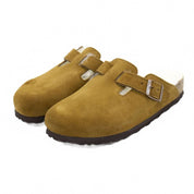 Women's Boston Shearling Suede Clogs In Mink