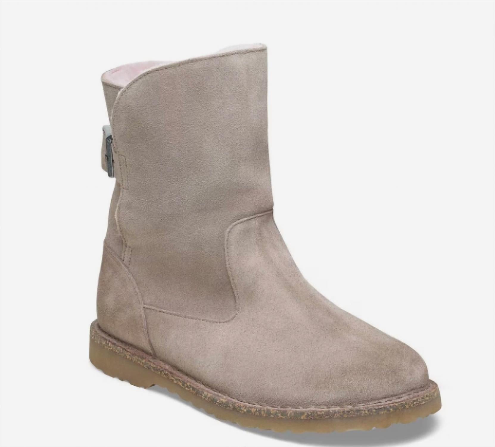 Women's Shearling Suede Short Boots In Grey