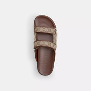 Coach Outlet Double Banded Sandal In Signature Jacquard