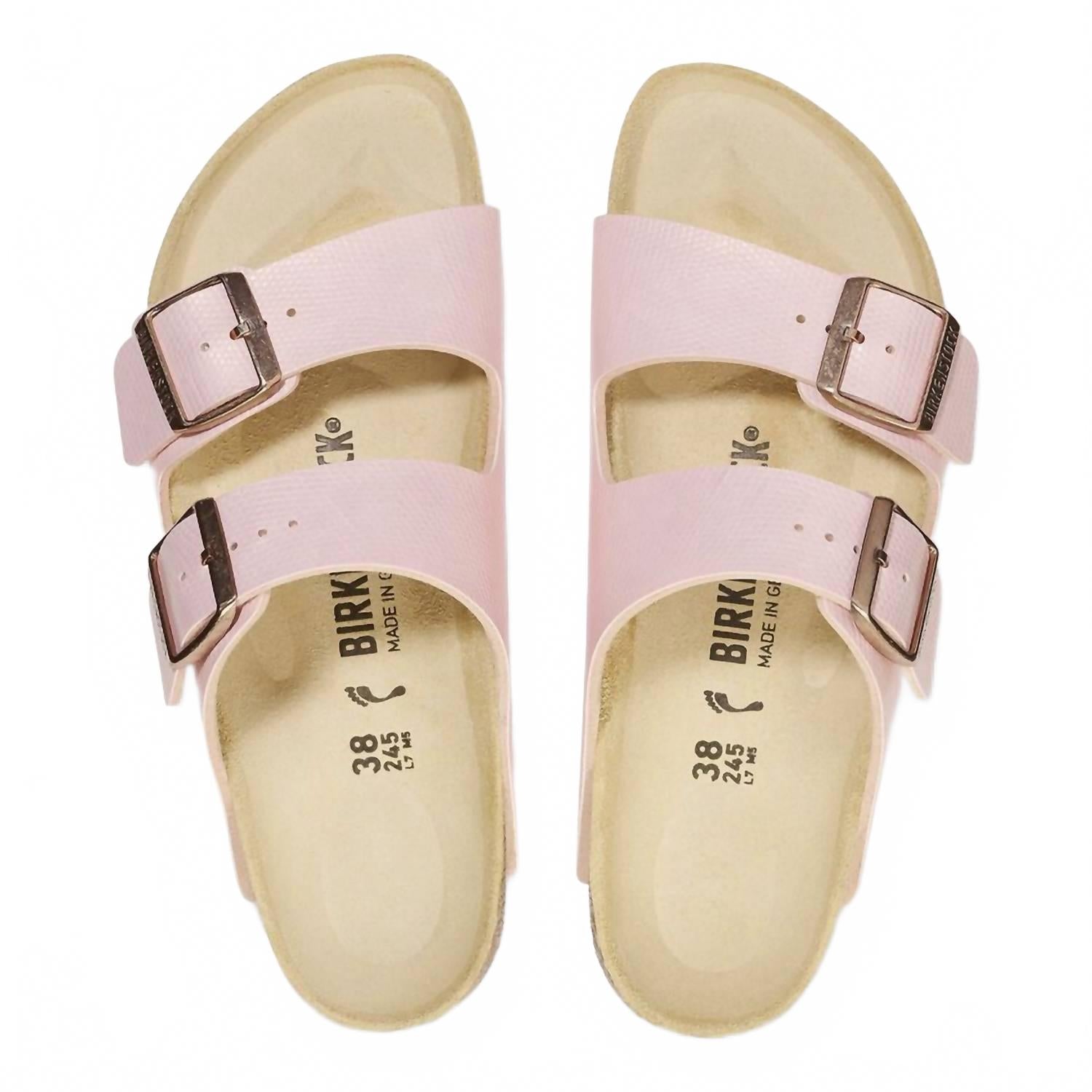 Women's Arizona Birko-Flor Embossed Sandal In Shiny Light Rose