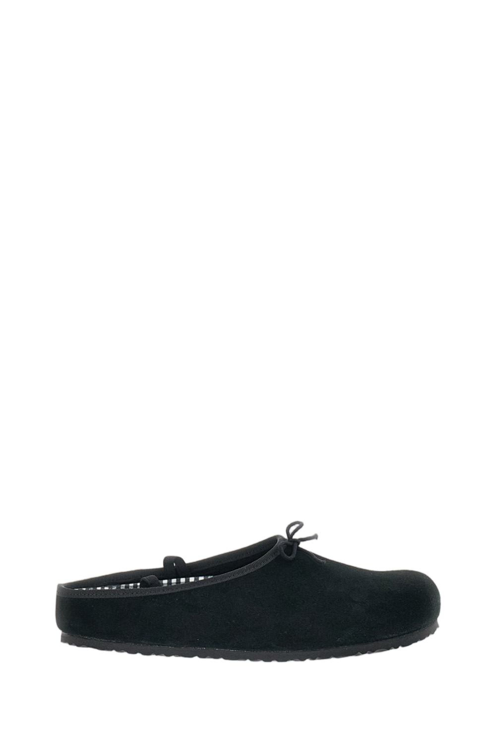 Opera Mule with Gingham Print Cork Footbed and Bow Detail