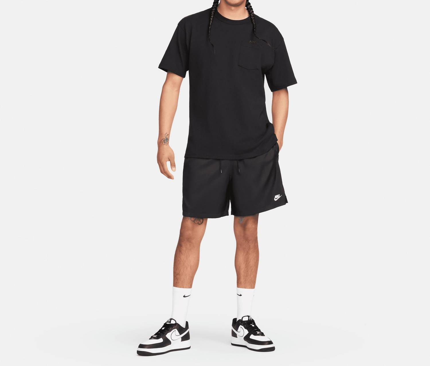 Men's Club Woven Flow Shorts In Black/white
