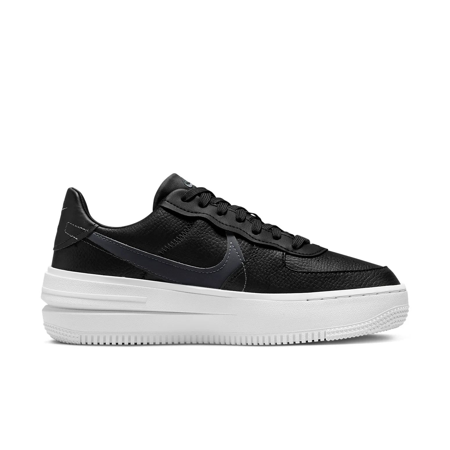Women's Nike Air Force 1 DJ9946-001 Sneakers Black White Leather Platform Shoes