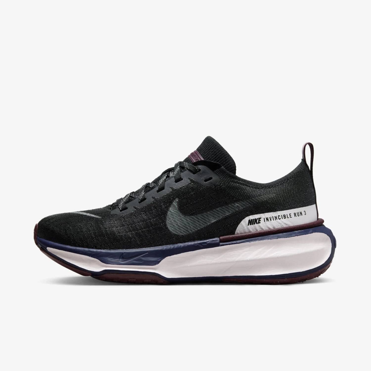 Women's Zoom X Invincible Run 3 Shoes In Black/grey/maroon