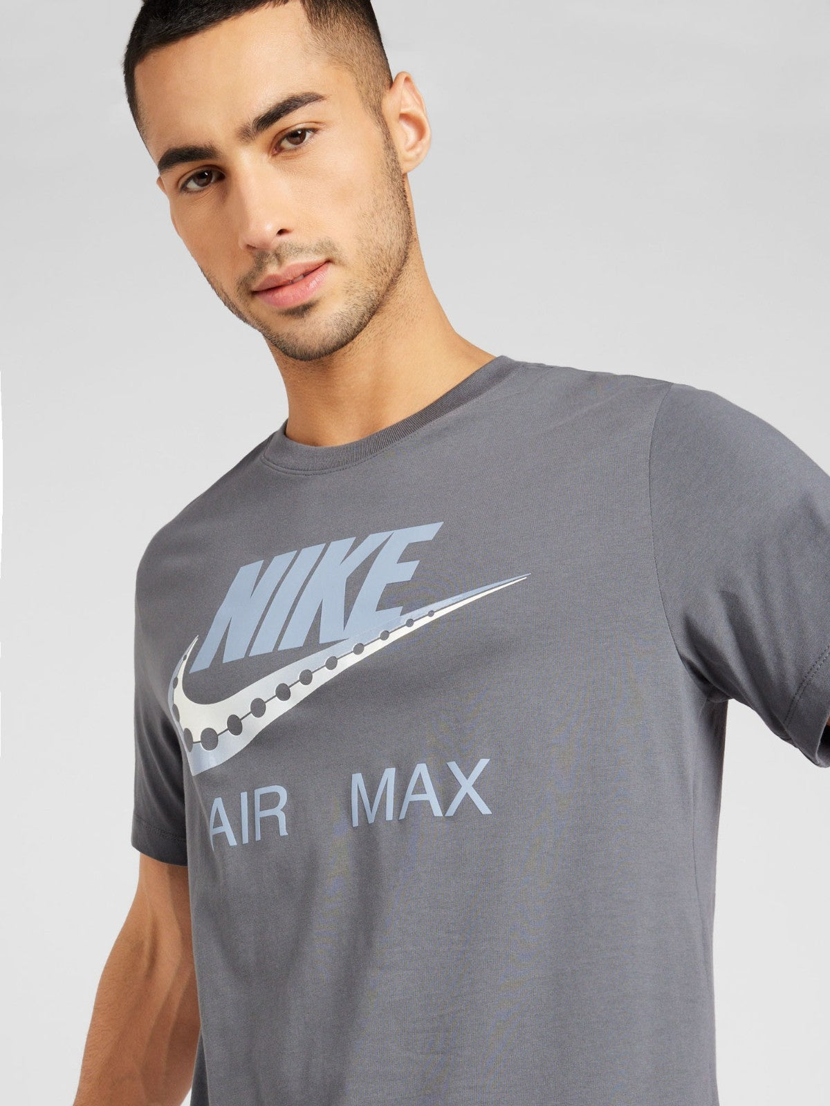 Men's Nike Sportswear Air Max T-Shirt Iron Gray Graphic Athletic Fit FTS995