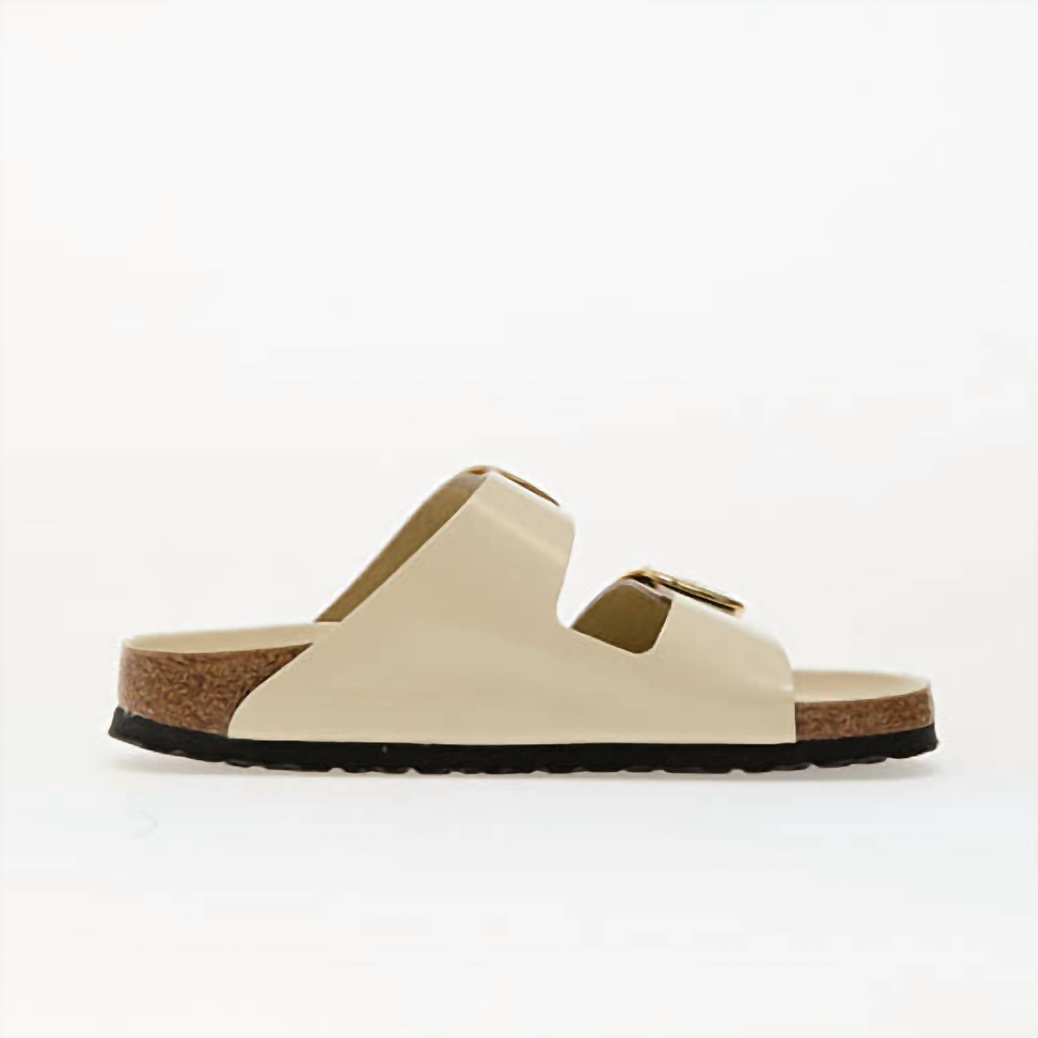 Women's Arizona Big Buckle Narrow Sandal In High Shine Ecru