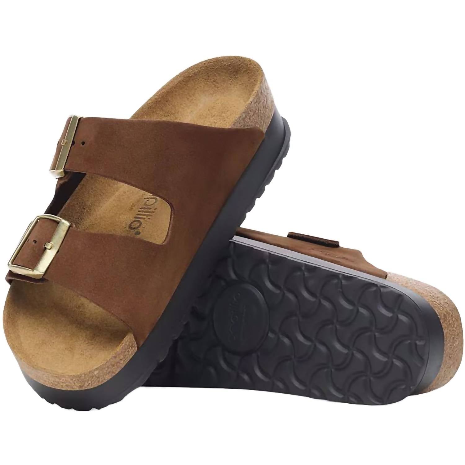 Women's Arizona Platform Sandals In Dark Tea