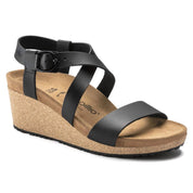 Women's Sibyl Ring-Buckle Wedige Sandal - Narrow In Black