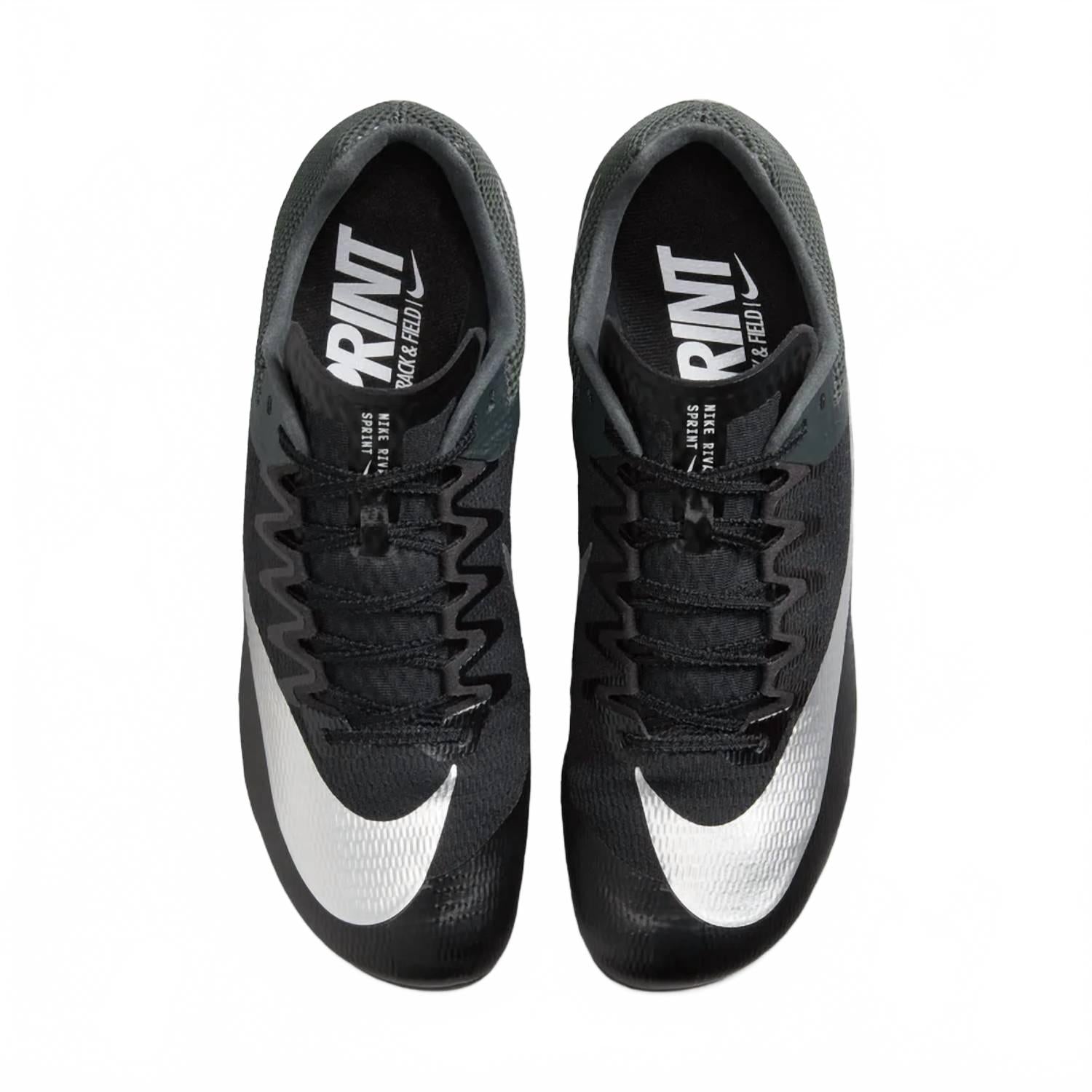 Unisex Zoom Rival Sprint Running Shoes In Black/black/metallic Silver