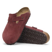 Women's Birkenstock Boston Clogs Zinfandel Suede Casual Shoes VER1409