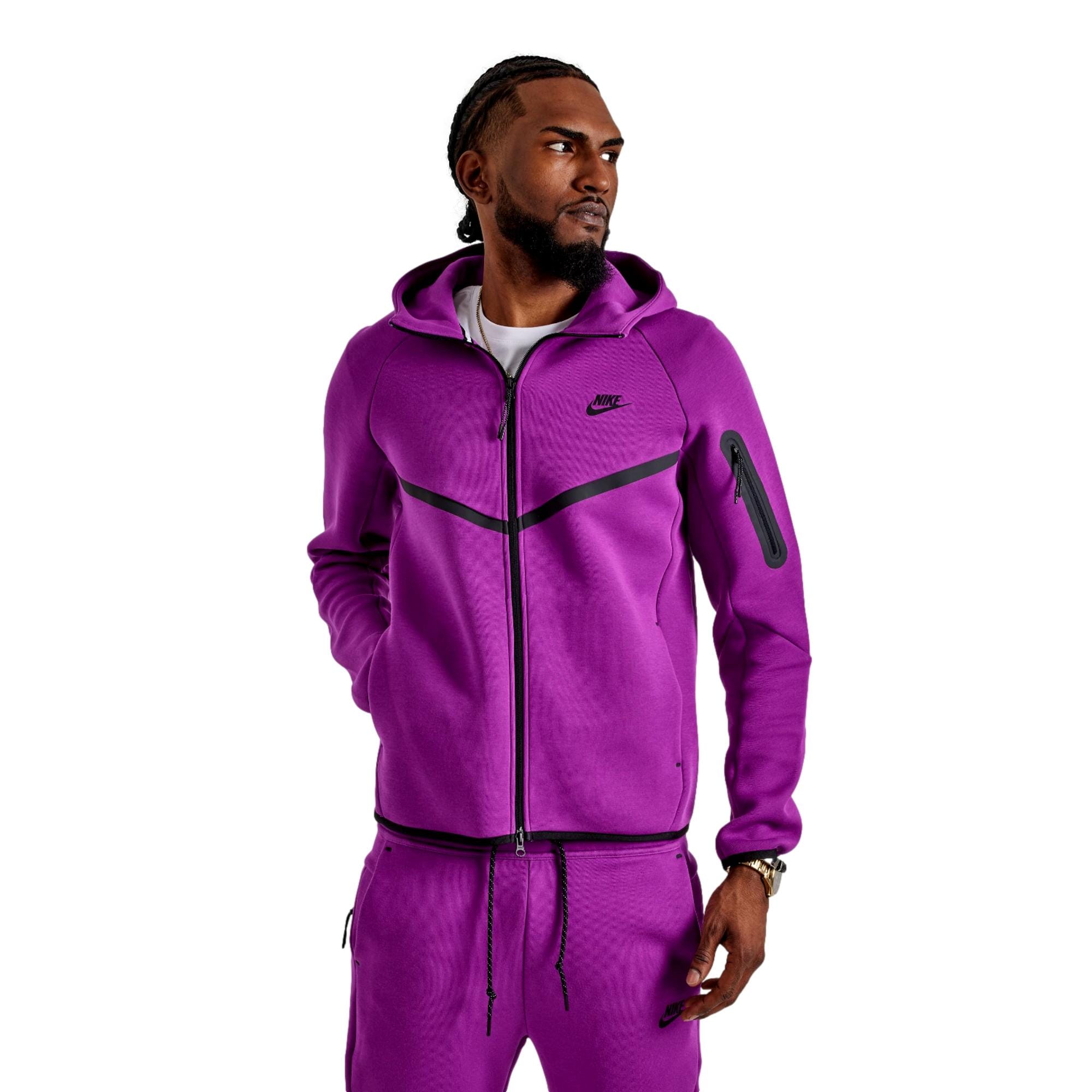 Men's Nike Tech Fleece Windrunner Full-Zip Hoodie Purple/Black HV0949-505