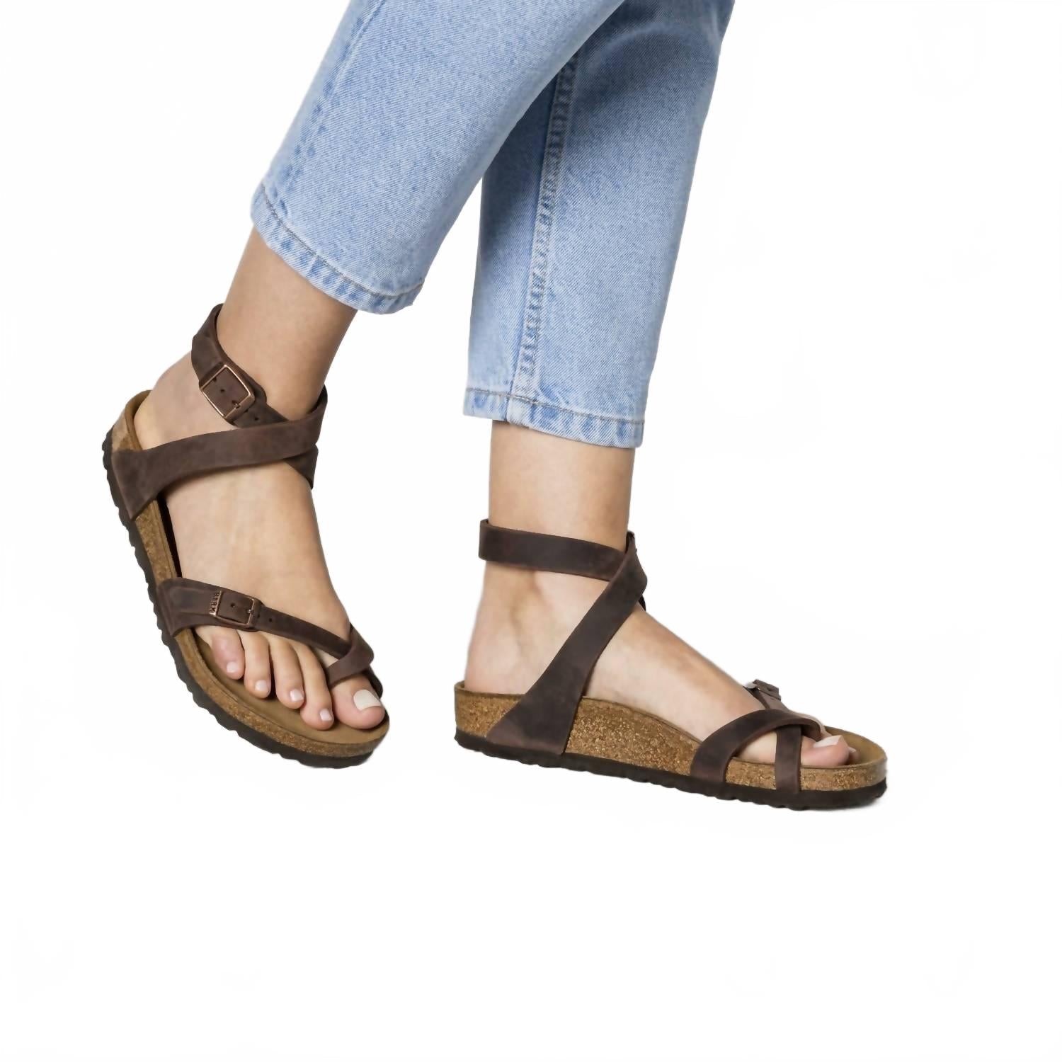 Women's Yara Oiled Leather Sandals In Habana Brown
