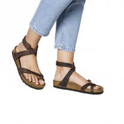 Women's Yara Oiled Leather Sandals In Habana Brown