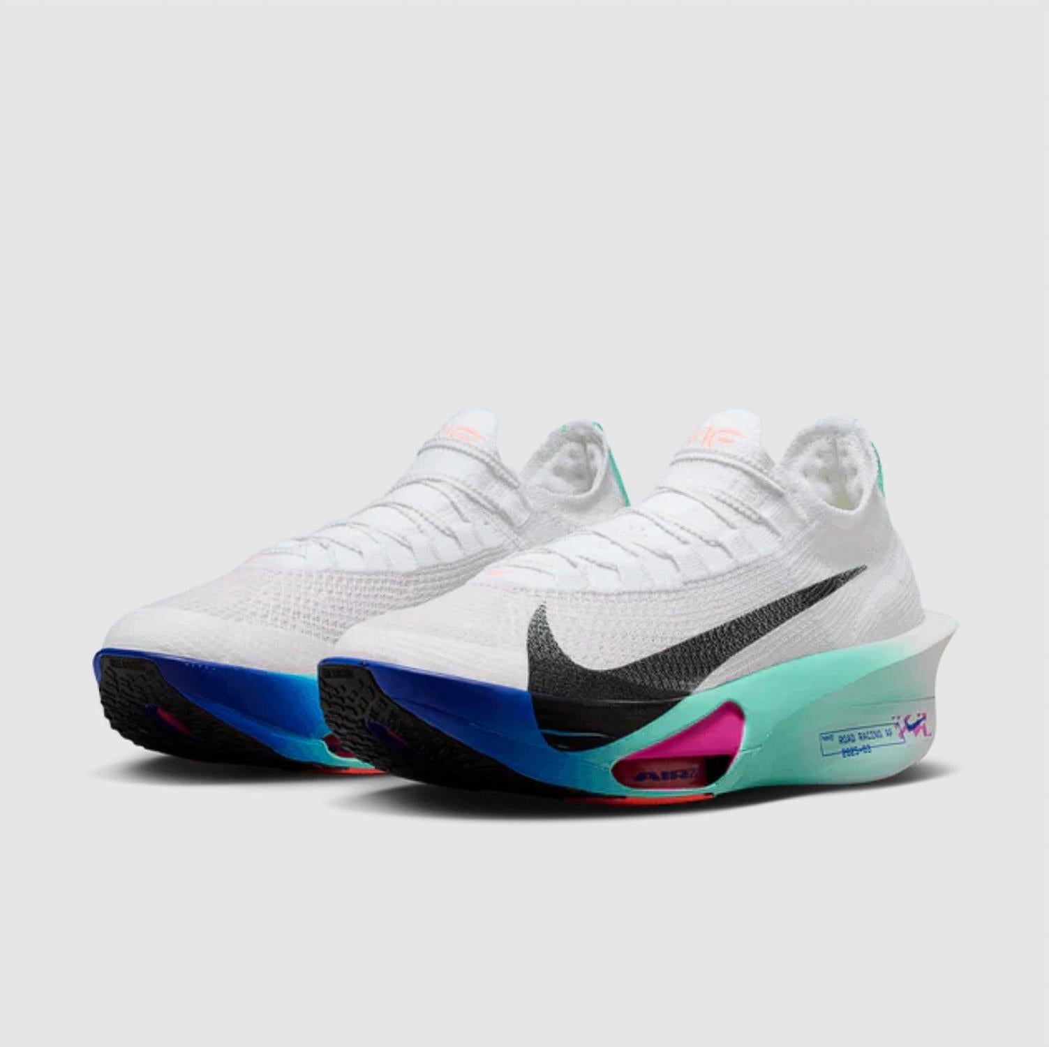 Men's Alphafly 3 Shoe In White/ Black-Hyper Turq-Concord