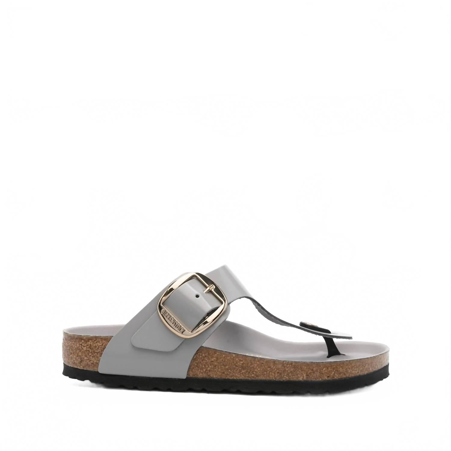 Women's Gizeh Big Buckle Sandals In High Shine Stone Coin