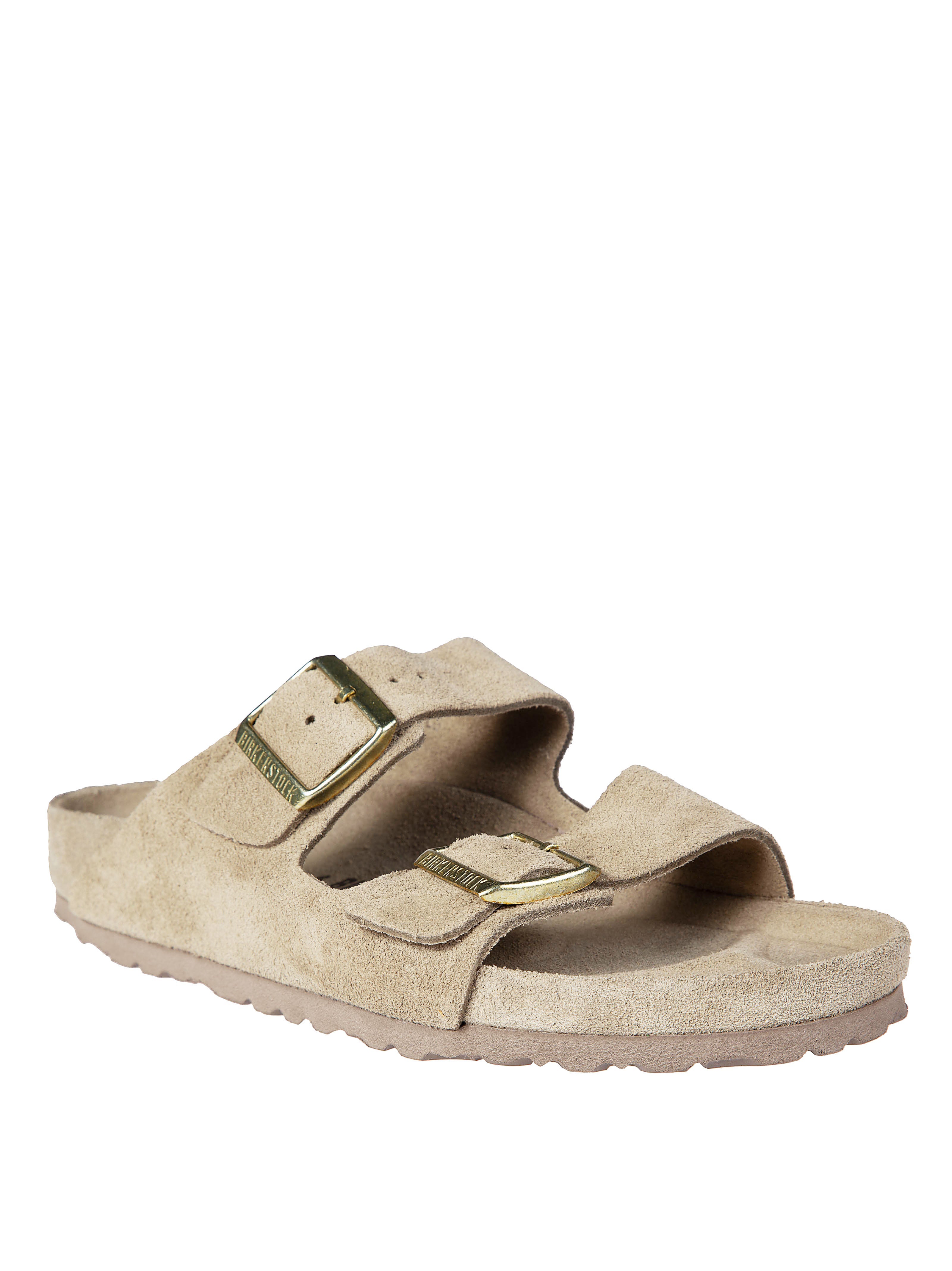 Suede Arizona Metallic Buckle Sandals