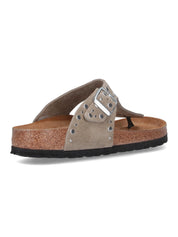 Two-Strap Beige Sandals With Adjustable Buckles