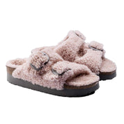 Birkenstock Arizona Big Buckle Platform ShearIing Teddy Crystal Rose  1017643 Women's