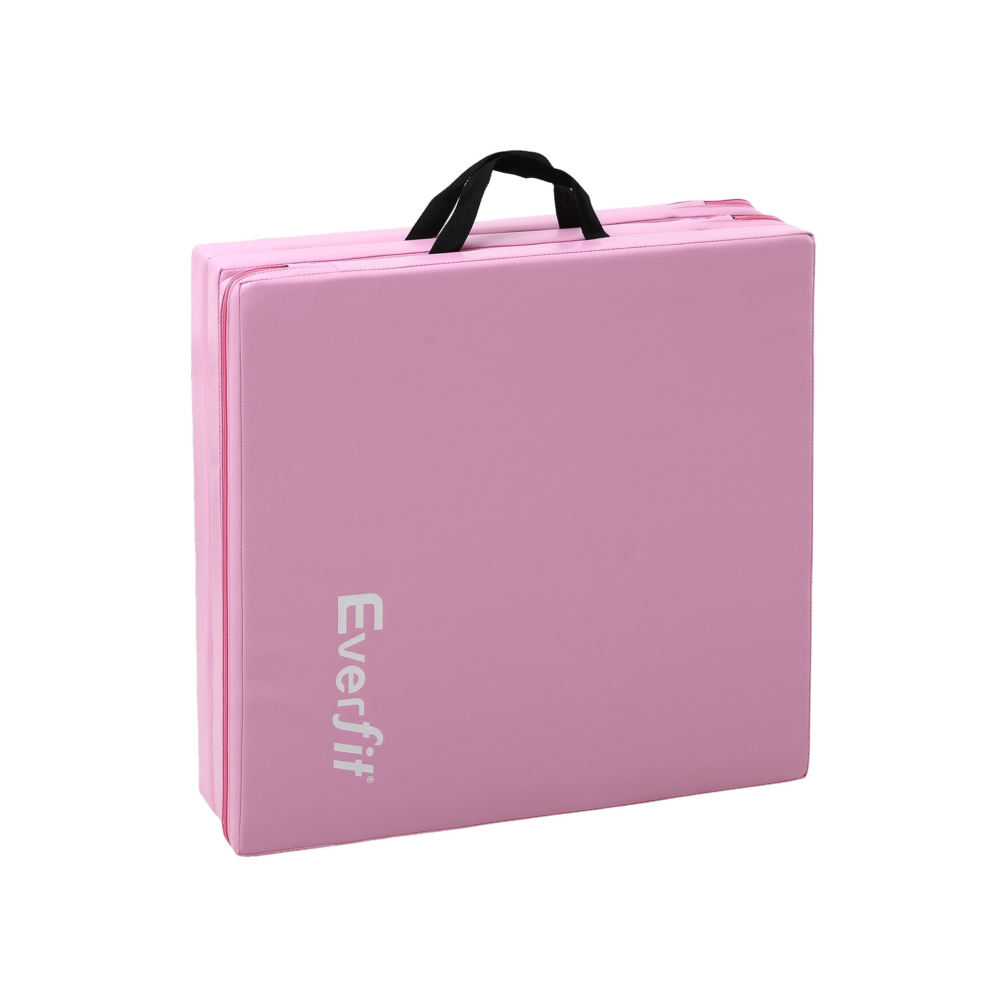 Everfit Gymnastics Mats Folding Exercise Floor Mat Portable 3 Fold Tumbling Mat Pink