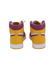 Nike Air Jordan 1 Retro High Top Sneakers in University Gold Light Bordeaux Leather