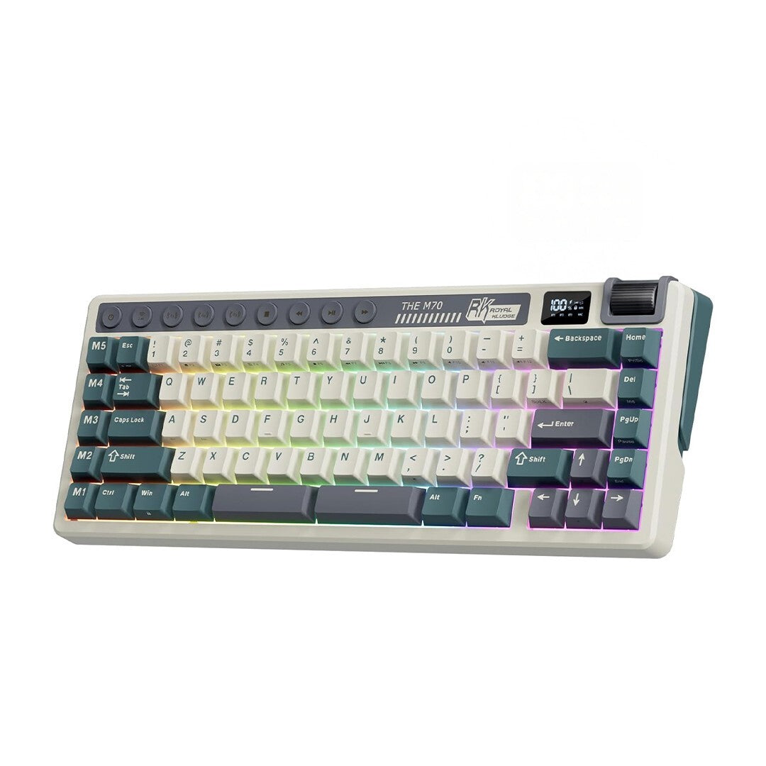 Royal Kludge RK M70 Tri Mode RGB Hot Swap Mechanical Keyboard with TFT Screen