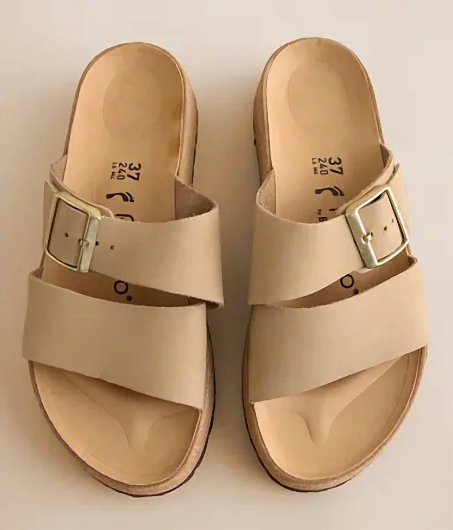 Women's Almina Nubuck Leather Sandal In Sandcastle