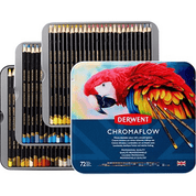 72 Derwent ChromaFlow Coloured Artists Pencils Tin Set Professional