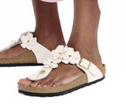 Women's Gizeh Flower Sandals In Rose Leather