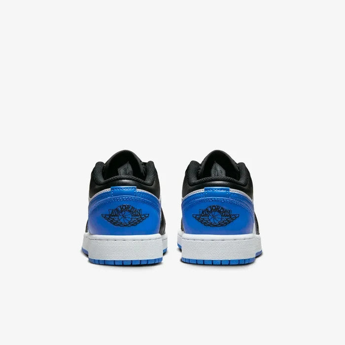 Nike Air Jordan 1 Low 553560-140 Sneakers Kids Black Leather Lifestyle Shoes