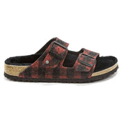 Men's Arizona Rivet Wool Felt Sandals In Plaid Red