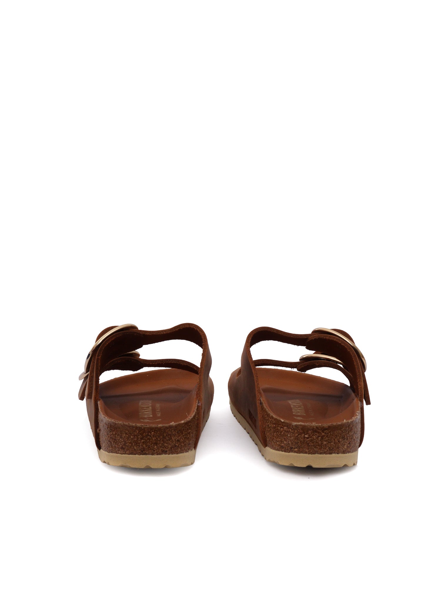 Cognac Arizona Oiled Leather Slide Sandal