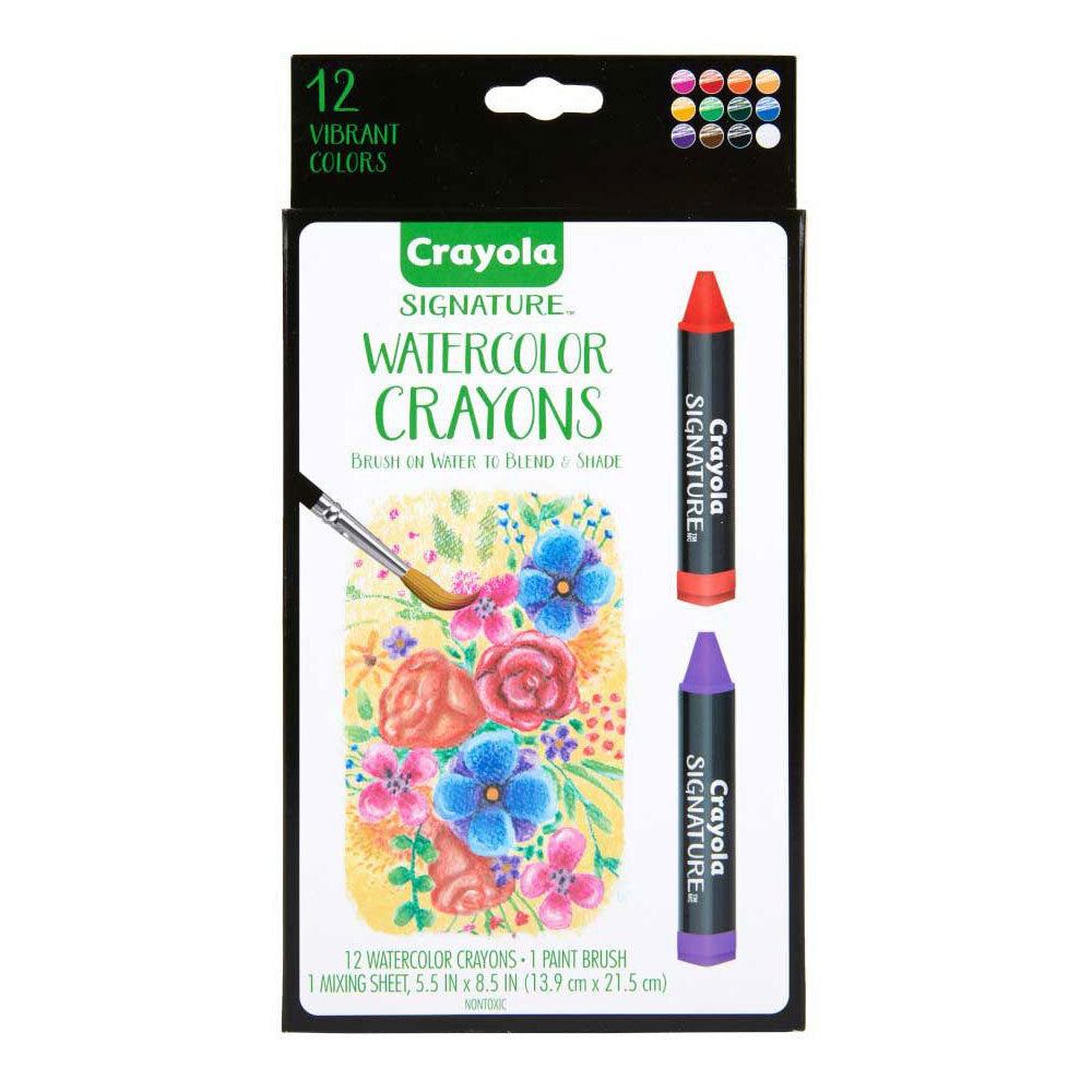 12pc Crayola Signature Non-Toxic Premium Watercolor Crayons For 14+ Teens