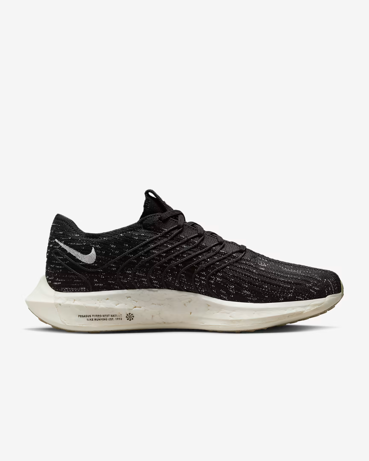 Men's Nike Pegasus Turbo DM3413-001 Sneaker Black Lace-Up Road Running Shoes