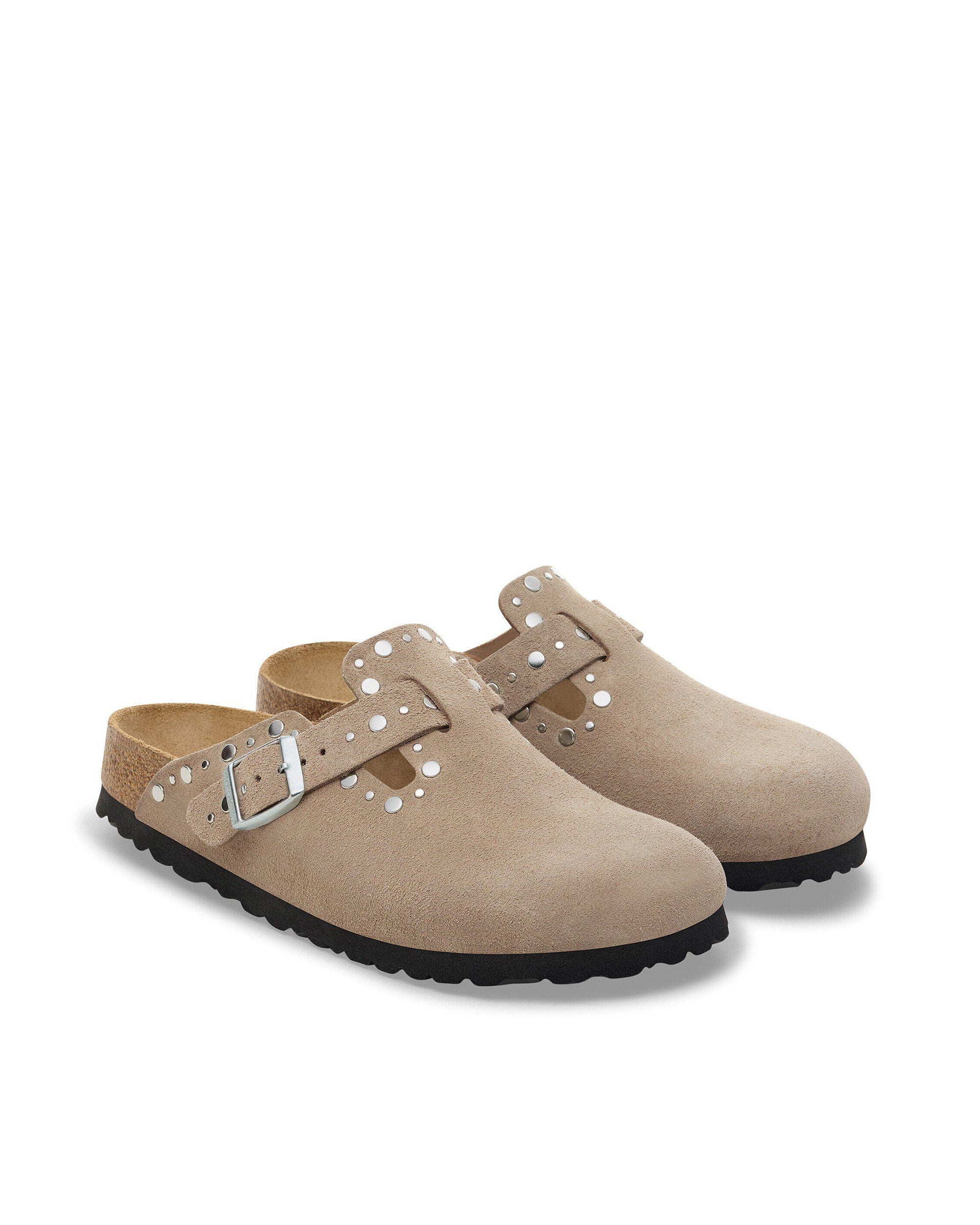 Taupe Boston Rivets Mules