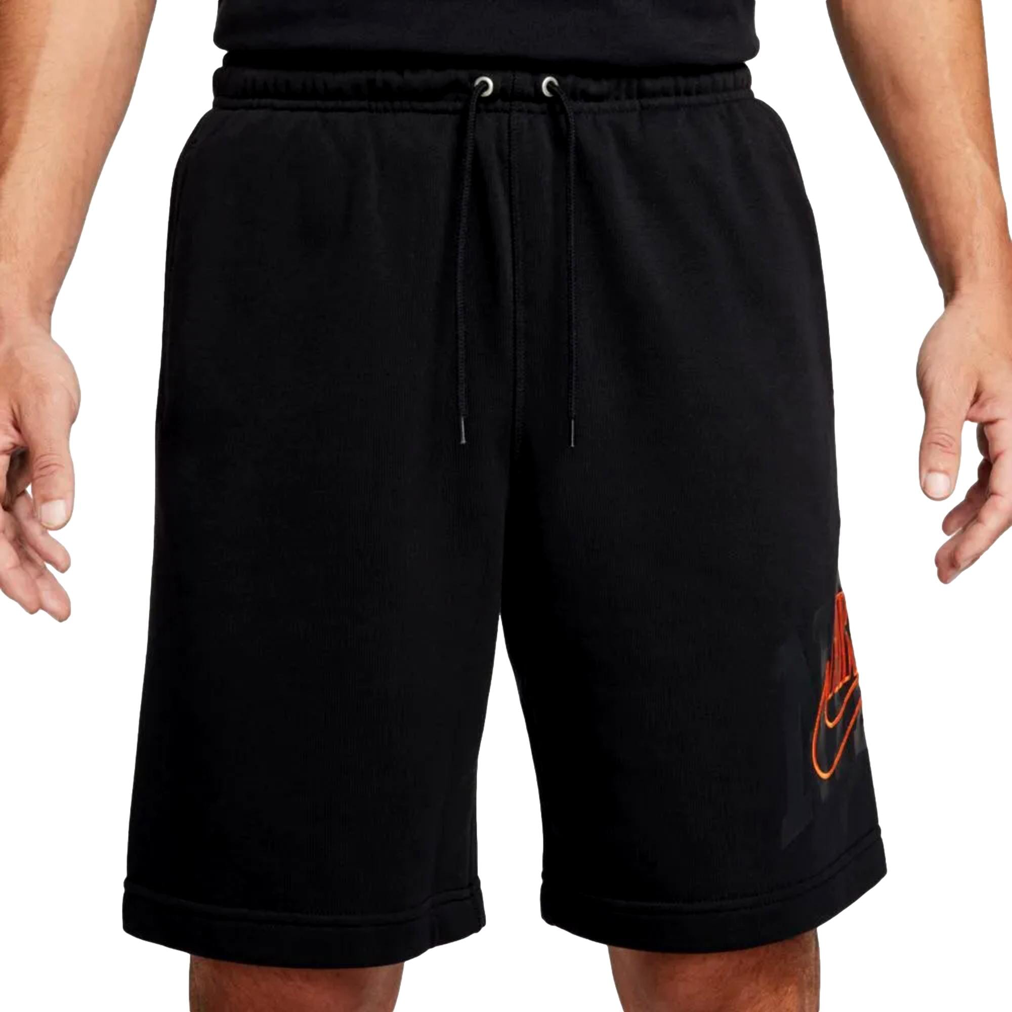 Men's Nike French Terry Shorts Black/Orange FV5136-010