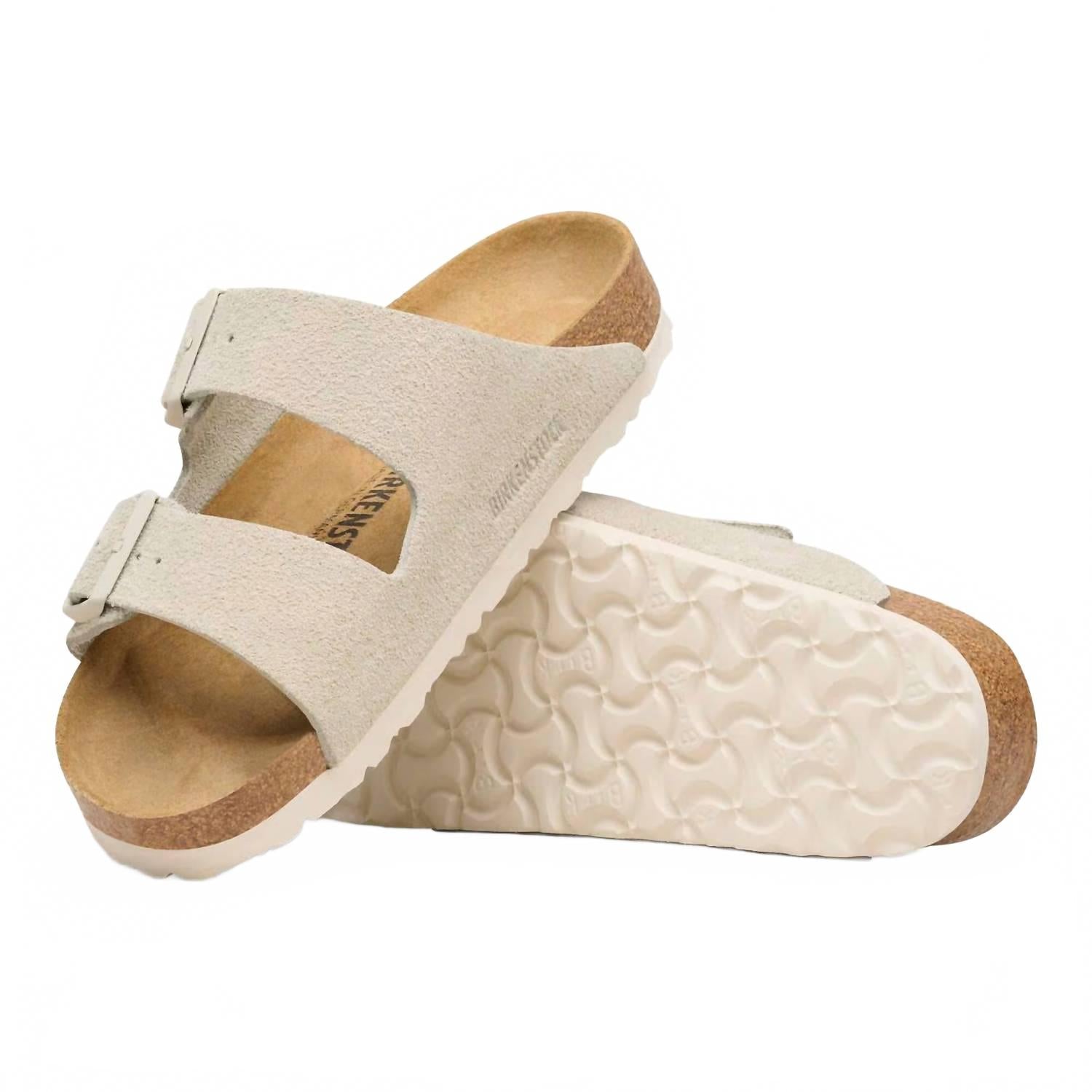 Women's Arizona Suede Leather Sandal In Oyster
