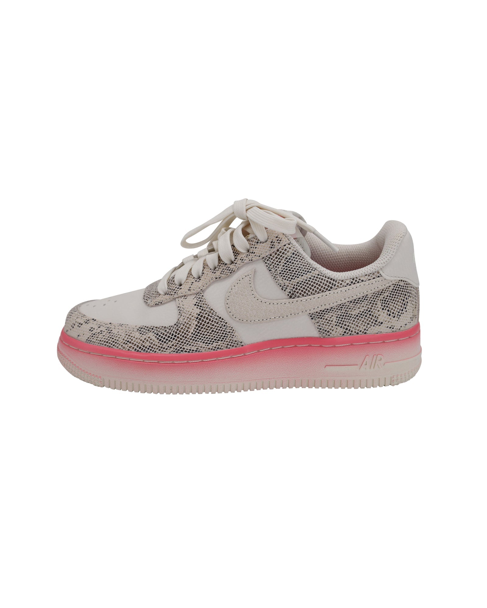 Nike Air Force 1 Low Snakeskin Sneakers in White Leather