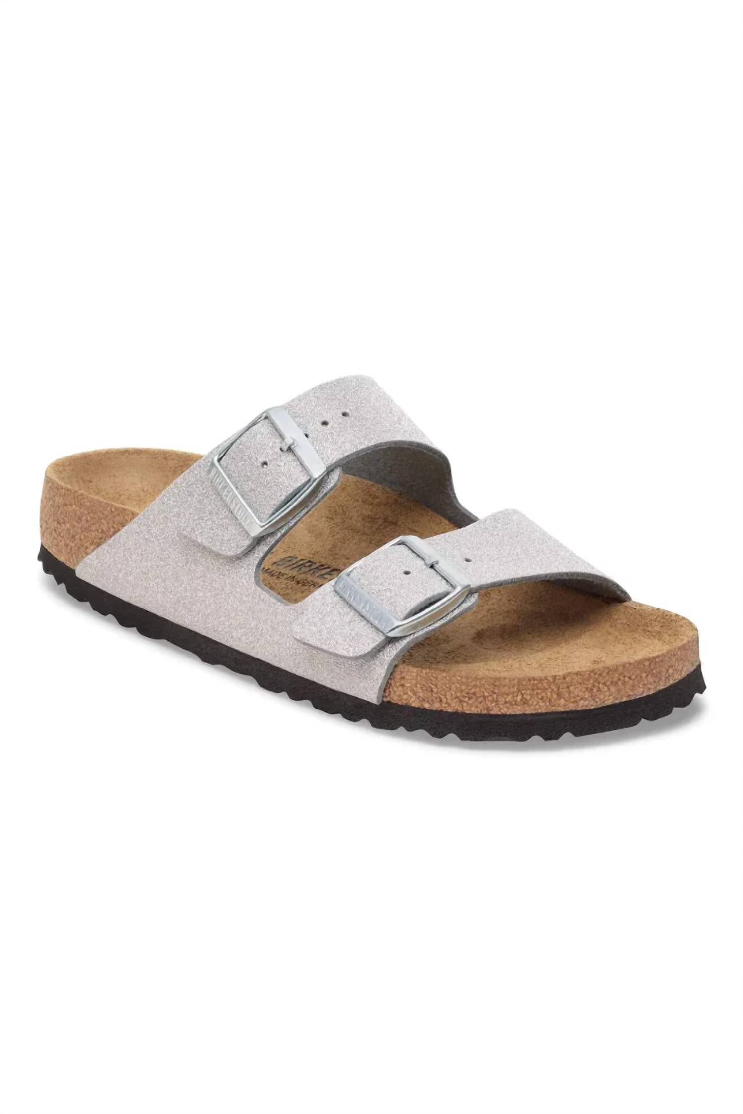Women's Arizona Sandals In Shiny Glitter Silver