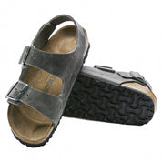 Unisex Milano Soft Footbed Sandal In Iron
