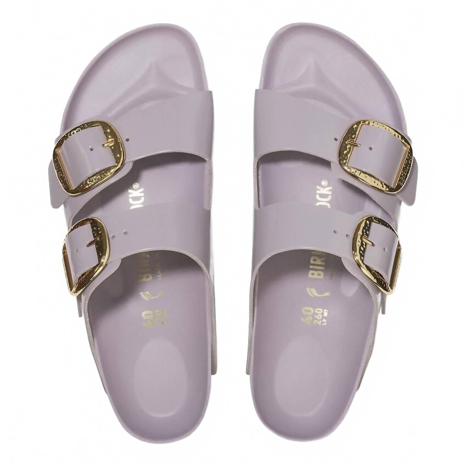 Women's Arizona Big Buckle Sandals In High-Shine Faded Purple