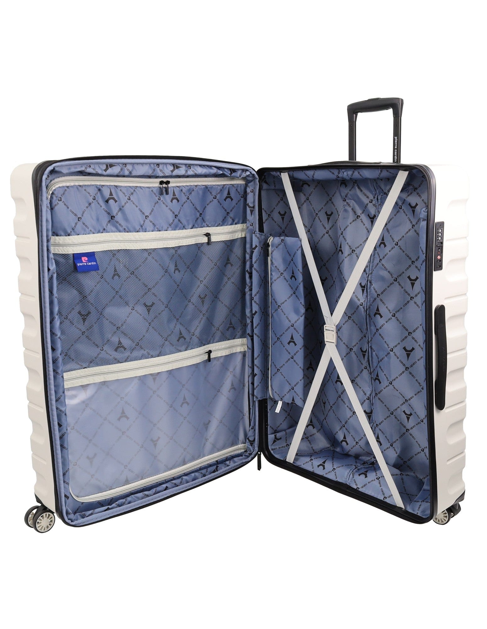 3pc Pierre Cardin 4 Wheel Hard-Shell Suitcase Travel Luggage Set Snow