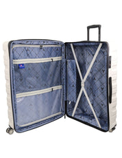 3pc Pierre Cardin 4 Wheel Hard-Shell Suitcase Travel Luggage Set Snow