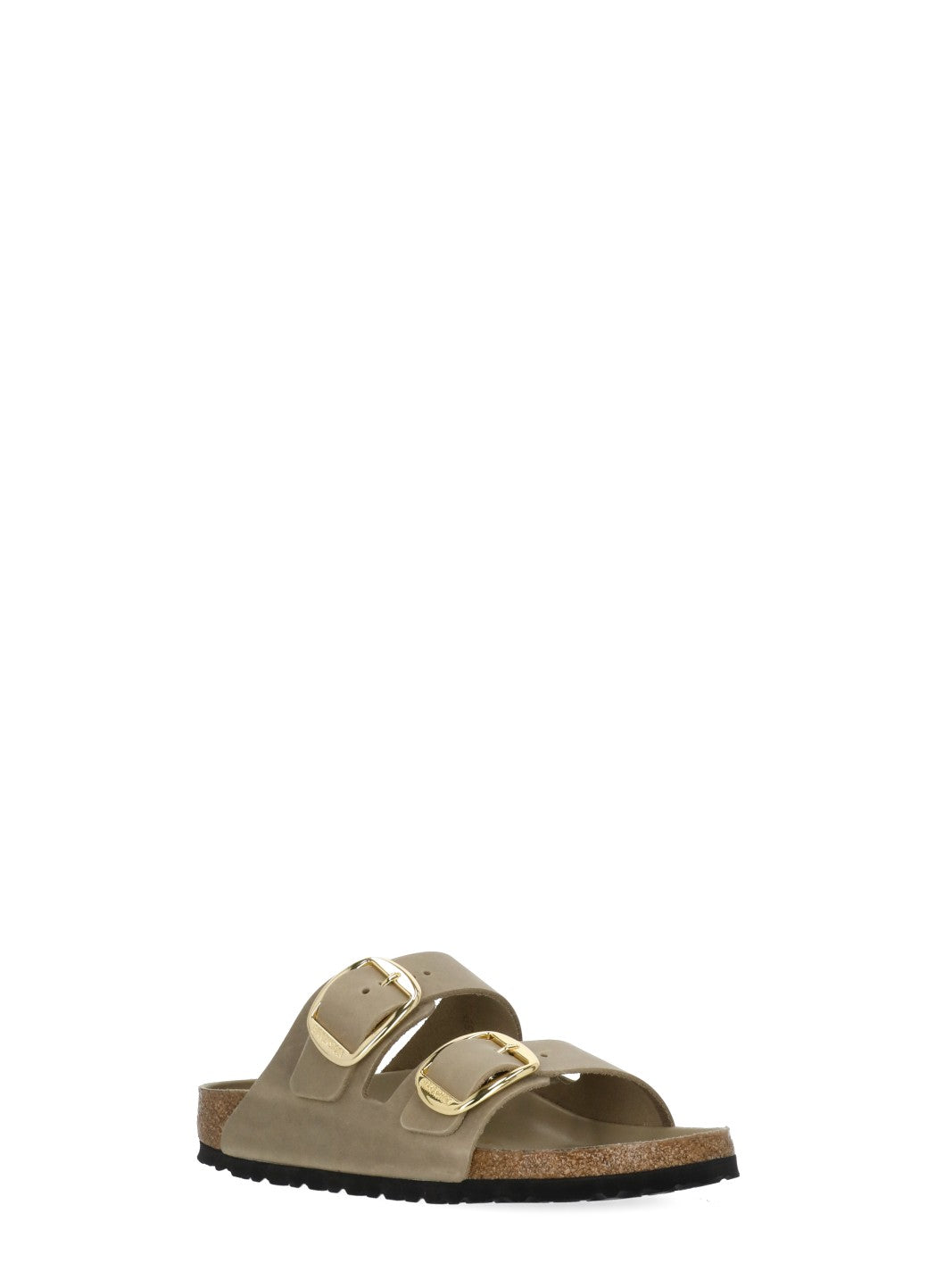 Beige Arizona Big Buckle Leather Sandals