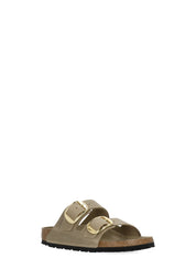 Beige Arizona Big Buckle Leather Sandals