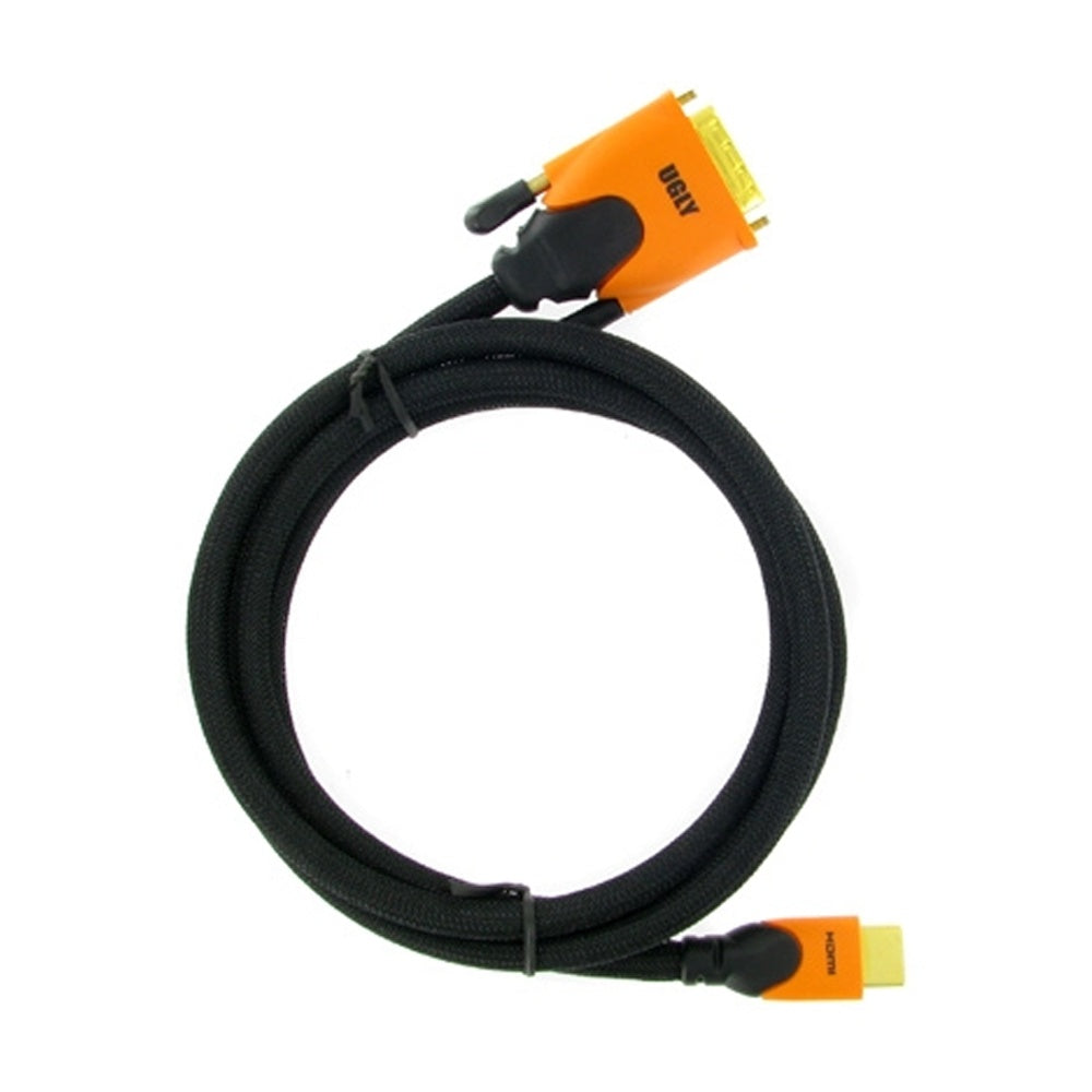 1.5m Ugly HDMI to DVI Digital Video Converter Cable 28 AWG Gold Plated OFC