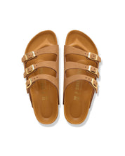 Three-Strap Brown Nubuck Sandal with Adjustable Metal Buckles