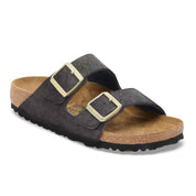 Unisex Arizona Suede Leather Sandals In Shimmering Black Suede
