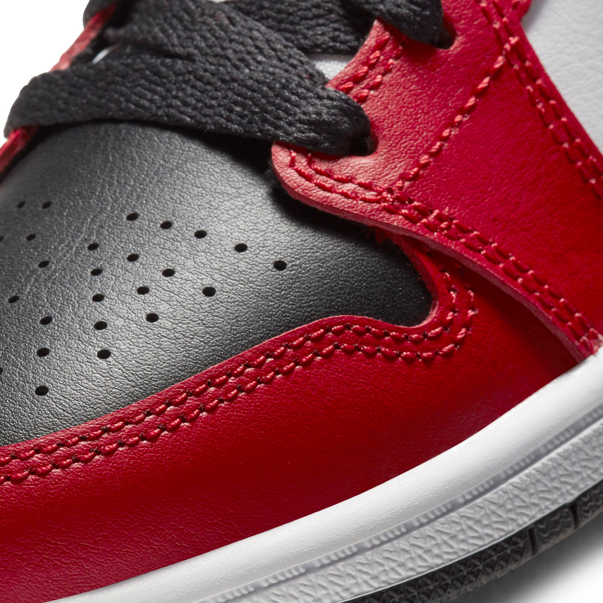 Little Kid's Air Jordan 1 Mid Black/Black-gym Red 640734-069