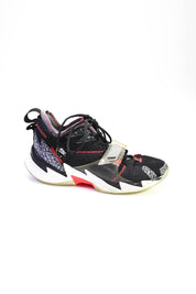 Nike Air Mens Abstract Textured Patchwork Lace-Up Sneakers Black